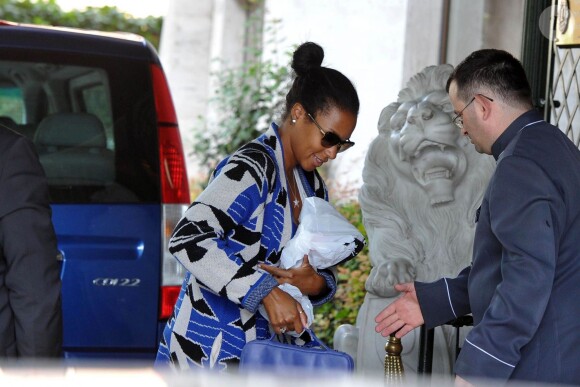 Savannah, récente mariée à LeBron James arrive à Rome pour sa lune de miel, le 17 septembre 2013