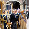 Célébrations du Prinsjesdag, le 17 septembre 2013 à La Haye. Le roi Willem-Alexander des Pays-Bas, entouré de son épouse la reine Maxima, de son frère le prince Constantijn et de sa belle-soeur la princesse Laurentien, accomplissait pour la première fois au Binnenhof, sur le Trône de la Salle des Chevaliers, le rituel marquant l'ouverture de l'année politique, avant de rallier le palais Noordeinde pour saluer la foule de ses sujets.