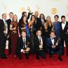 Les producteurs de The Voice récompensés lors des 65e Primetime Emmy Awards à Los Angeles, le 22 septembre 2013.
