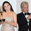 Julia Louis-Dreyfus, Michael Douglas et Claire Danes aux Emmy Awards 2013.