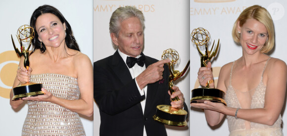 Julia Louis-Dreyfus, Michael Douglas et Claire Danes aux Emmy Awards 2013.