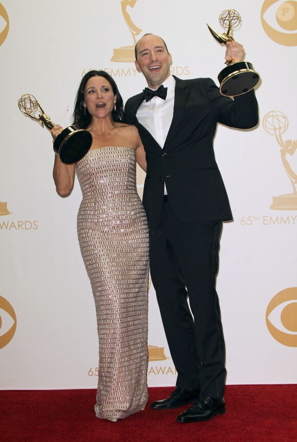 Tony Hale et Julia Louis-Dreyfus lors des 65e Primetime Emmy Awards à Los Angeles, le 22 septembre 2013.