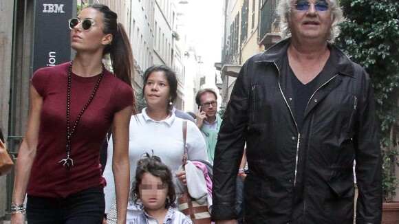 Flavio Briatore : Shopping en famille avec sa belle Elisabetta et leur fils