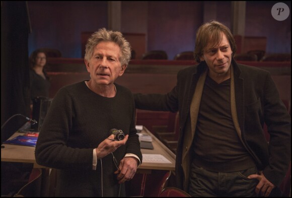 Roman Polanski et Mathieu Amalric dans le film La Vénus à la fourrure.