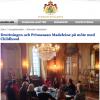 La princesse Madeleine de Suède le 25 septembre 2013 lors de la réunion de travail de la World Childhood Foundation au palais royal à Stockholm, présidée par la reine Silvia.