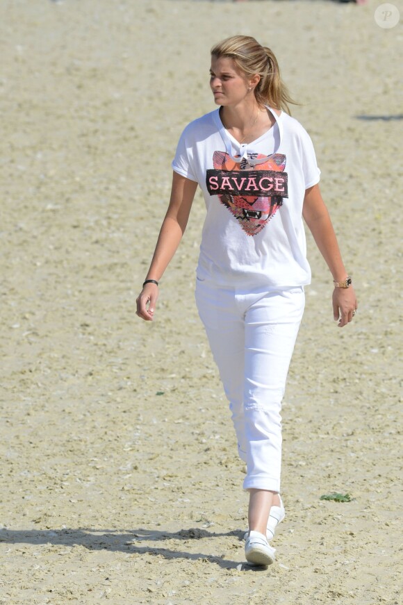 Athina Onassis est la première supportrice de son mari Doda - Alvaro de Miranda Neto -, comme ici le 29 septembre 2013 lors de la finale de la Coupe des Nations au Jumping de Barcelone.