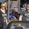 Johnny Hallyday et sa femme Laeticia à Malibu, le 28 septembre 2013