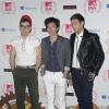 Jack Antonoff, Andrew Dost et Nate Ruess du groupe Fun aux MTV Europe Music Awards à Francfort en Allemagne le 11 novembre 2012.