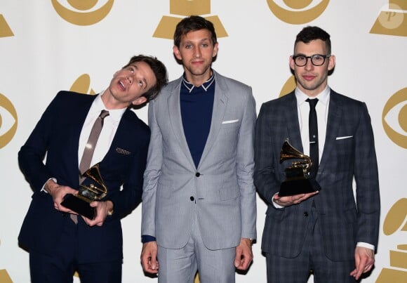 Nate Ruess, Andrew Dost et Jack Antonoff du trio Fun lors des Grammy Awards à Los Angeles, le 10 février 2013.