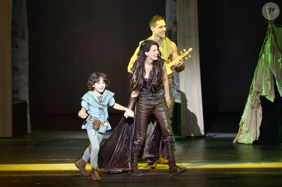 Jaouen et Stephanie Bedard - Exclusif - Premier jour du spectacle musical "Robin des Bois" au Palais des Congres à Paris le 26 Septembre 2013.