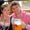 Thomas Muller et sa femme Lisa à l'Oktoberfest à Munich le 6 octobre 2013.