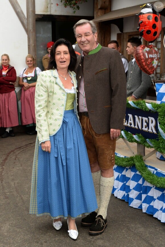 Karl Hopfner et sa compagne Anne Kroen à l'Oktoberfest à Munich le 6 octobre 2013.
