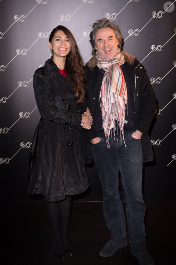 Caterina Murino et Jean-Christophe Grange lors de l'inauguration du restaurant le 'B.O', à la Cité du Cinéma, le 10 Octobre 2013, à Saint-Denis.