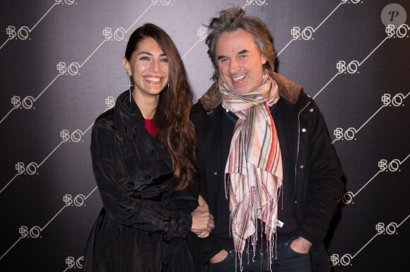 Caterina Murino et Jean-Christophe Grange lors de l'inauguration du restaurant le 'B.O', à la Cité du Cinéma, le 10 Octobre 2013, à Saint-Denis.