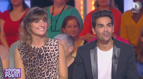 Laetitia Milot et Christophe Licata sur le plateau de "Touche pas à mon poste". Le 17 octobre 2013.