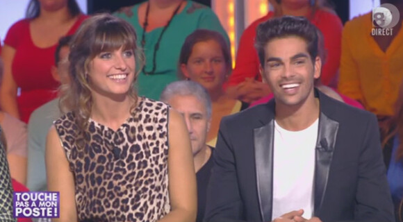 Laetitia Milot et Christophe Licata sur le plateau de "Touche pas à mon poste". Le 17 octobre 2013.