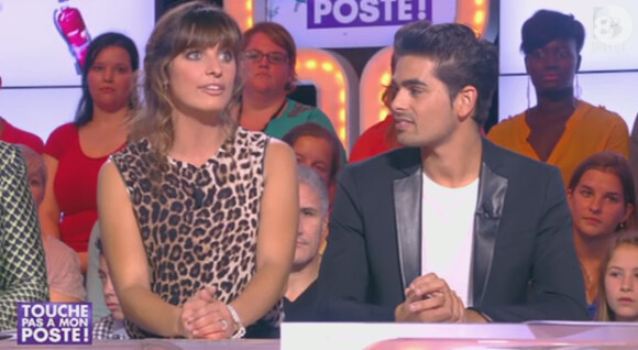 Laetitia Milot et Christophe Licata sur le plateau de "Touche pas à mon poste". Le 17 octobre 2013.