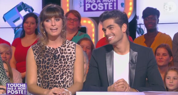 Laetitia Milot et Christophe Licata sur le plateau de "Touche pas à mon poste". Le 17 octobre 2013.