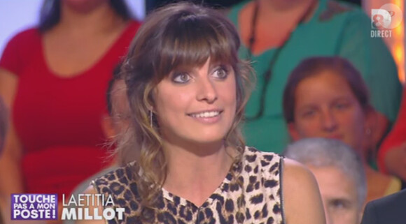 Laetitia Milot et Christophe Licata sur le plateau de "Touche pas à mon poste". Le 17 octobre 2013.