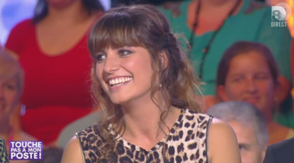 Laetitia Milot et Christophe Licata sur le plateau de "Touche pas à mon poste". Le 17 octobre 2013.