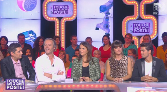 Laetitia Milot et Christophe Licata sur le plateau de "Touche pas à mon poste". Le 17 octobre 2013.