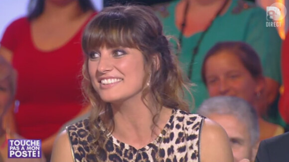 Laetitia Milot et Christophe Licata sur le plateau de "Touche pas à mon poste". Le 17 octobre 2013.