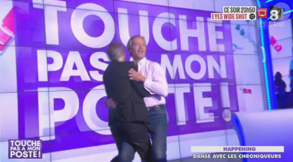 Laetitia Milot et Christophe Licata sur le plateau de "Touche pas à mon poste". Le 17 octobre 2013.