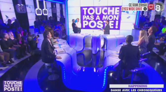Laetitia Milot et Christophe Licata sur le plateau de "Touche pas à mon poste". Le 17 octobre 2013.
