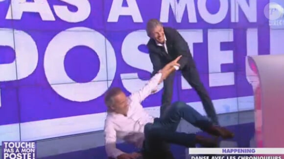 Laetitia Milot et Christophe Licata sur le plateau de "Touche pas à mon poste". Le 17 octobre 2013.