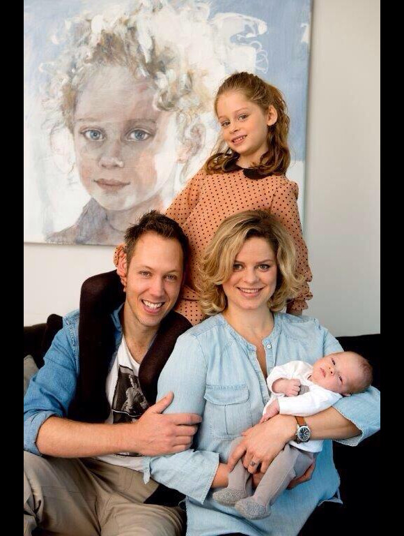 Kim Clijsters, son mari Brian Lynch, leur fille Jada et leur petit garçon Jack Leon, un mois le 18 octobre 2013