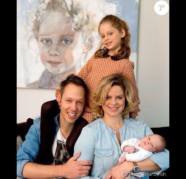 Kim Clijsters, son mari Brian Lynch, leur fille Jada et leur petit garçon Jack Leon, un mois le 18 octobre 2013