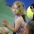 Jada, la fille de Kim Clijsters, lors du dernier match de sa maman à l'US Open le 1er septembre 2012