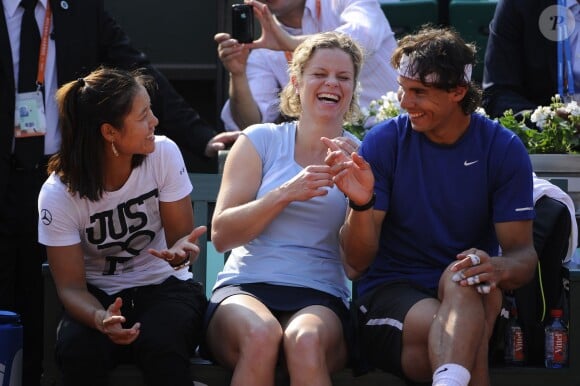 Li Na, Kim Clijsters et Rafael Nadal à Roland Garros à Paris le 24 mai 2012