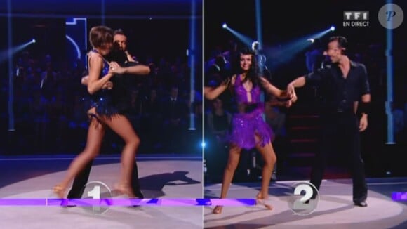 Face-à-face - Laury Thilleman et Maxime Dereymez affrontant Damien Sargue et Candice Pascal - Quatrième prime de "Danse avec les stars 4" sur TF1. Le 19 octobre 2013.