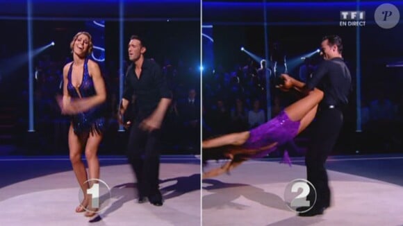 Face-à-face - Laury Thilleman et Maxime Dereymez affrontant Damien Sargue et Candice Pascal - Quatrième prime de "Danse avec les stars 4" sur TF1. Le 19 octobre 2013.