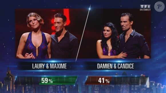 Face-à-face - Laury Thilleman et Maxime Dereymez affrontant Damien Sargue et Candice Pascal - Quatrième prime de "Danse avec les stars 4" sur TF1. Le 19 octobre 2013.
