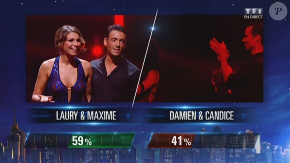 Face-à-face - Laury Thilleman et Maxime Dereymez affrontant Damien Sargue et Candice Pascal - Quatrième prime de "Danse avec les stars 4" sur TF1. Le 19 octobre 2013.
