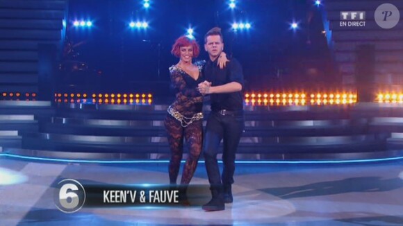 Keen'V et Fauve Hautot - Quatrième prime de "Danse avec les stars 4" sur TF1. Le 19 octobre 2013.