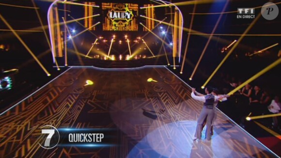 Laury Thilleman et Maxime Dereymez - Quatrième prime de "Danse avec les stars 4" sur TF1. Le 19 octobre 2013.