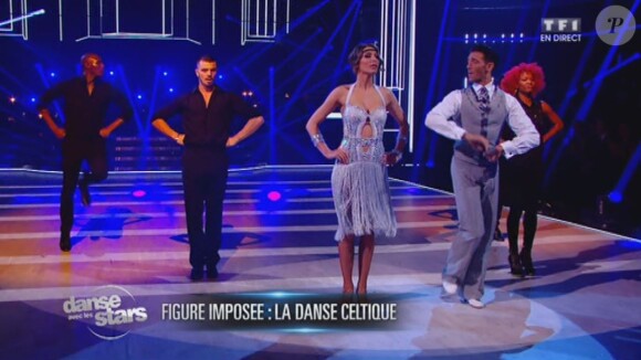 Laury Thilleman et Maxime Dereymez - Quatrième prime de "Danse avec les stars 4" sur TF1. Le 19 octobre 2013.