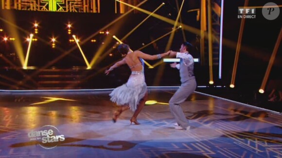 Laury Thilleman et Maxime Dereymez - Quatrième prime de "Danse avec les stars 4" sur TF1. Le 19 octobre 2013.