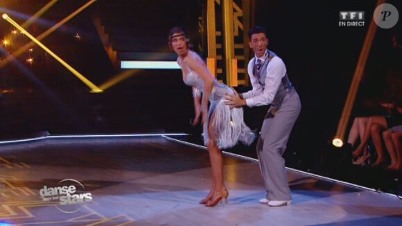 Laury Thilleman et Maxime Dereymez - Quatrième prime de "Danse avec les stars 4" sur TF1. Le 19 octobre 2013.