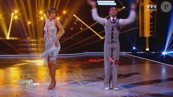 Laury Thilleman et Maxime Dereymez - Quatrième prime de "Danse avec les stars 4" sur TF1. Le 19 octobre 2013.