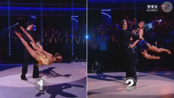 Titoff et Silvia Notargiacomo et le duoLaury Thilleman et Maxime Dereymezse sont affrontés dans le face-à-face lors du quatrième prime de "Danse avec les stars 4" sur TF1. Le 19 octobre 2013.