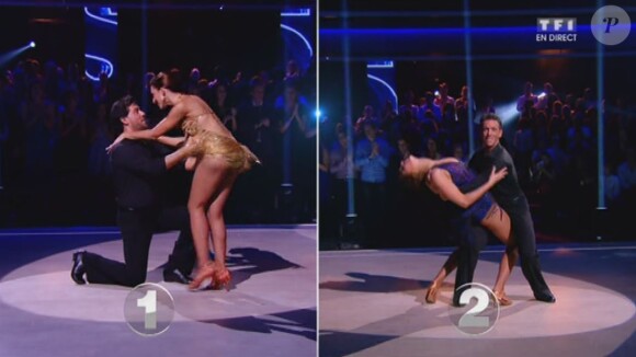 Titoff et Silvia Notargiacomo et le duoLaury Thilleman et Maxime Dereymezse sont affrontés dans le face-à-face lors du quatrième prime de "Danse avec les stars 4" sur TF1. Le 19 octobre 2013.
