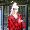 Gwen Stefani (enceinte) avec son mari mari Gavin Rossdale, leurs fils Kingston et Zuma vont à une fete d'Halloween, le 19 octobre 2013.