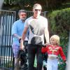 Gwen Stefani (enceinte) avec son mari mari Gavin Rossdale, leurs fils Kingston et Zuma vont à une fete d'Halloween, le 19 octobre 2013.