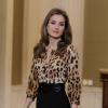 La princesse Letizia d'Espagne en audience le 21 octobre 2013 au Palais de la Zarzuela, à Madrid.