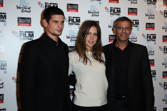 Jérémie Laheurte, Adèle Exarchopoulos et Abdellatif Kechiche lors de la présentation de La Vie d'Adèle au BFI London Film Festival le 14 octobre 2013