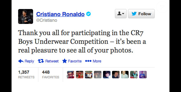 La petite phrase troublante supprimée depuis du compte Twitter de Cristiano Ronaldo